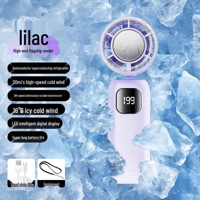 Portable Leafless Mini Fan with Semiconductor Cooling and Ice Pack