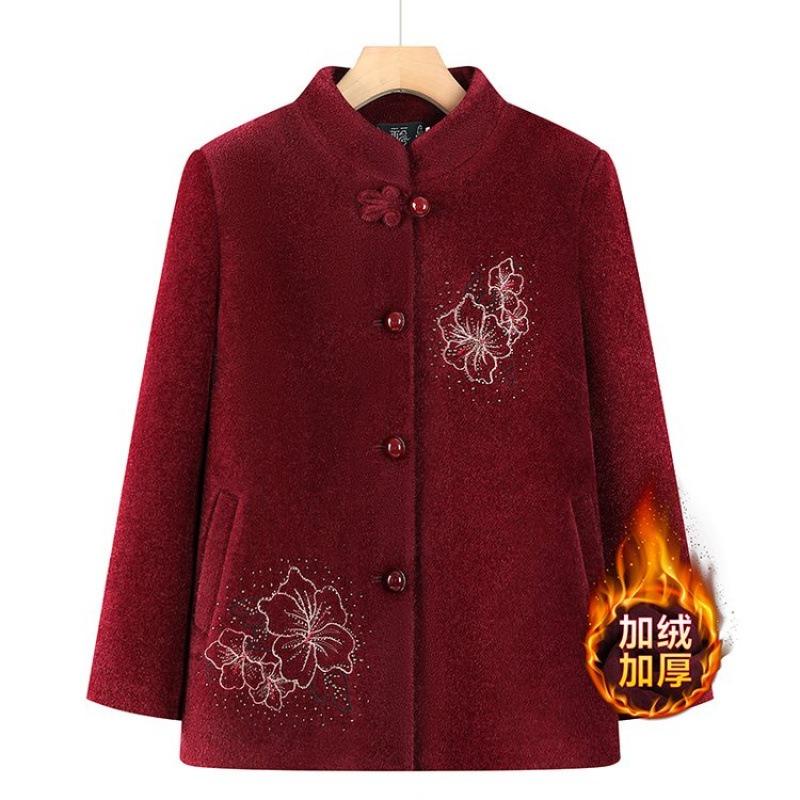 Grandma winter coat women middle-aged and elderly winter fleece thickened coat old lady gold mink clothes mother outfit