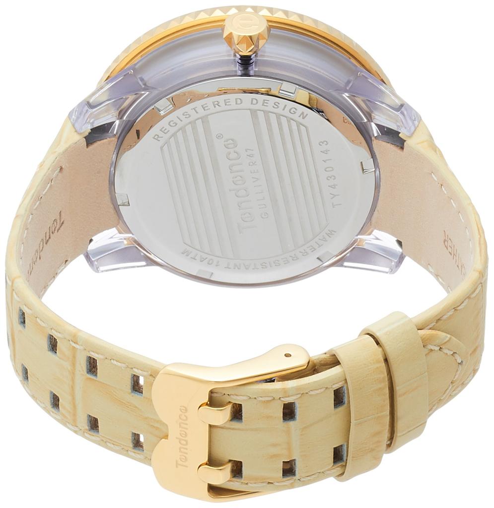 Watch Glam White Dial Polycarbonate Mineral Glass Quartz Watch TY430143 Beige [Tendence] 48.5MM Women's [Item]