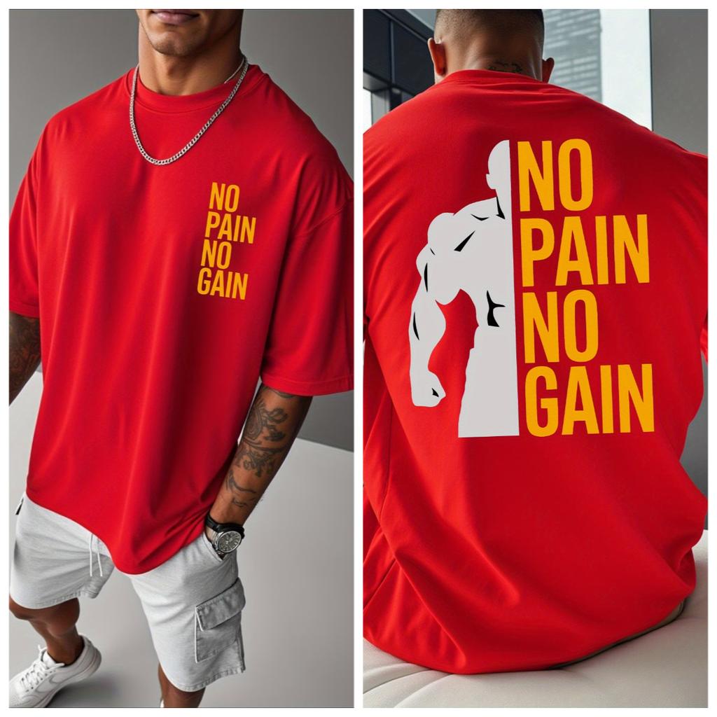 2026 Summer New Model Pain-Free and Reward-Free Dynamic Gym High-Quality Comfortable Men's Round-neck Printed T-Shirt