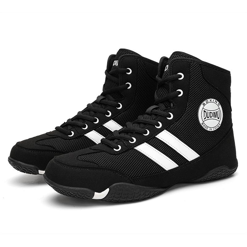 New boxing shoes men's and women's sanda free fighting wrestling shoes squat deadlift indoor fitness comprehensive training shoes