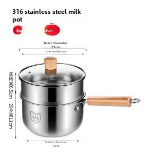 316 stainless steel pot super thick baby food pot stainless steel  soup baby milk  cooking one pot