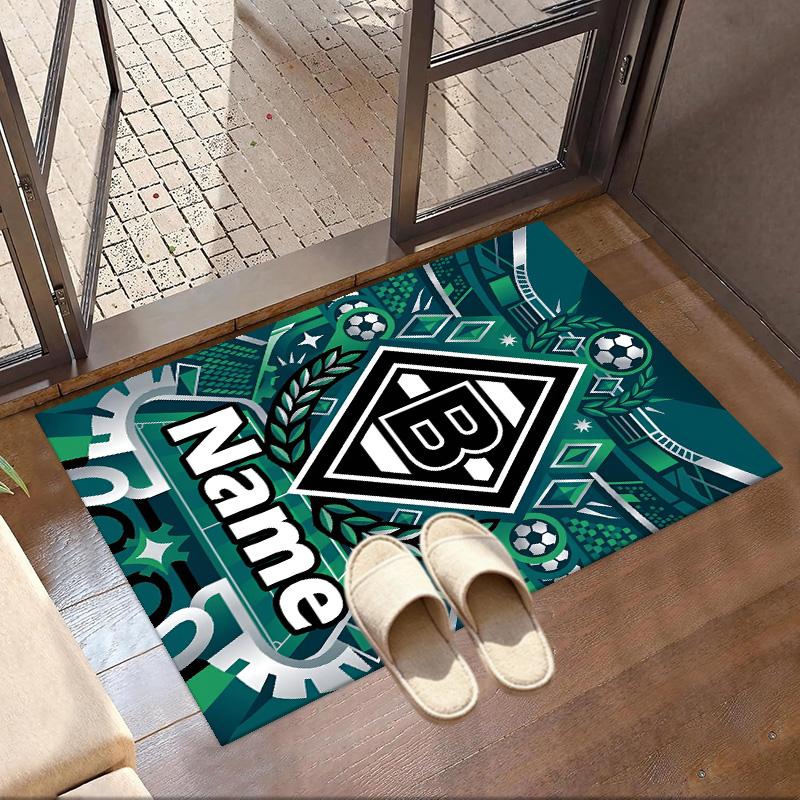 Custom Name Personalized Borussia Monchengladbach Print Carpet, Versatile Home Decor Rug, for Playroom, Apartment, Balcony, Entryway, Hallway Gift