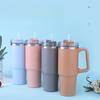 900ML Metal Vacuum Insulated Cup Stainless Steel Portable Water Cup Refrigerated Vacuum Insulated Straw Leak-proof Lid