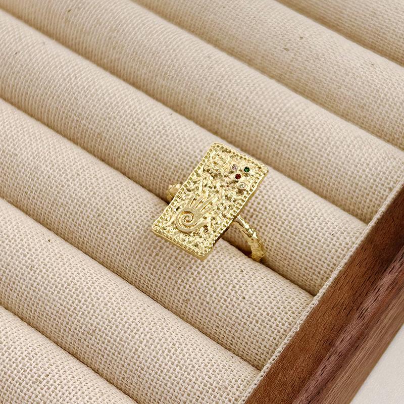 1pc Gold Color Sparkling Zircons Engagement Rings for Women Girl New Fashion Elegant Irregular Geometry Handmade Wedding Party Jewelry Gifts