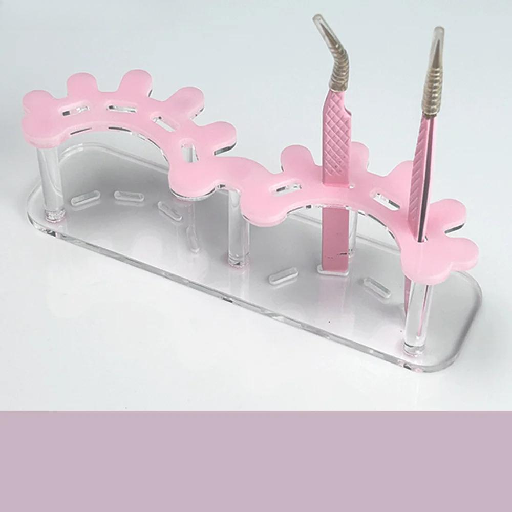 Pink Hold Tweezers Lash Tools Eyelash Holder For Eyelash Extension Lash Tile Eyelash Shape Tweezers Holder