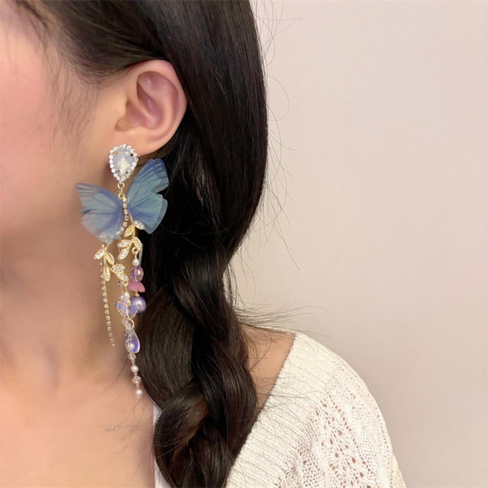 Korean Style Butterfly Drop Earrings Elegant Jewelry Accessories  Women
