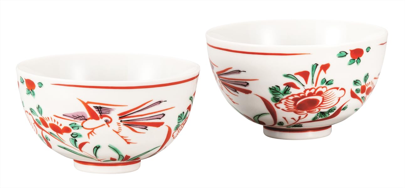 

Пара рисовых пиал Кутани, Иватая, расписанных красной краской, K9-521