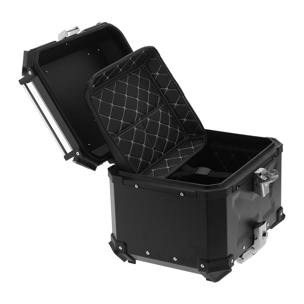 Motorbike Storage Box Top Box Tail Box Trunk Carrier Universal Black 45L Motorcycle  Aluminum Top Case Tail Box Luggage
