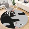 1 st Yin Yang-katt Rund Matta för Kontor, Under Kontorsstolar Sovrum Vardagsrum Heminredning, Rumsdekoration