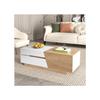 Table basse extensible, table de salon avec tiroirs, table d'appoint avec structure en blocs de couleur