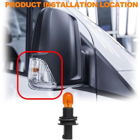 Sprinter Rear View Side Mirror Turn Signal Corner Bulb Indicator Light Lamp Bulb for Mercedes Dodge Sprinter W906 for VW CRAFTER 2006-2018 0008201277