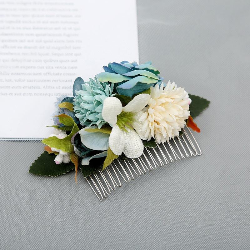 Bohemia Brides Wedding Flower Hair Comb Hairpin Bridesmaid Headdress Hair Combs Hair Accessories For Women Girls Floral Hairpins