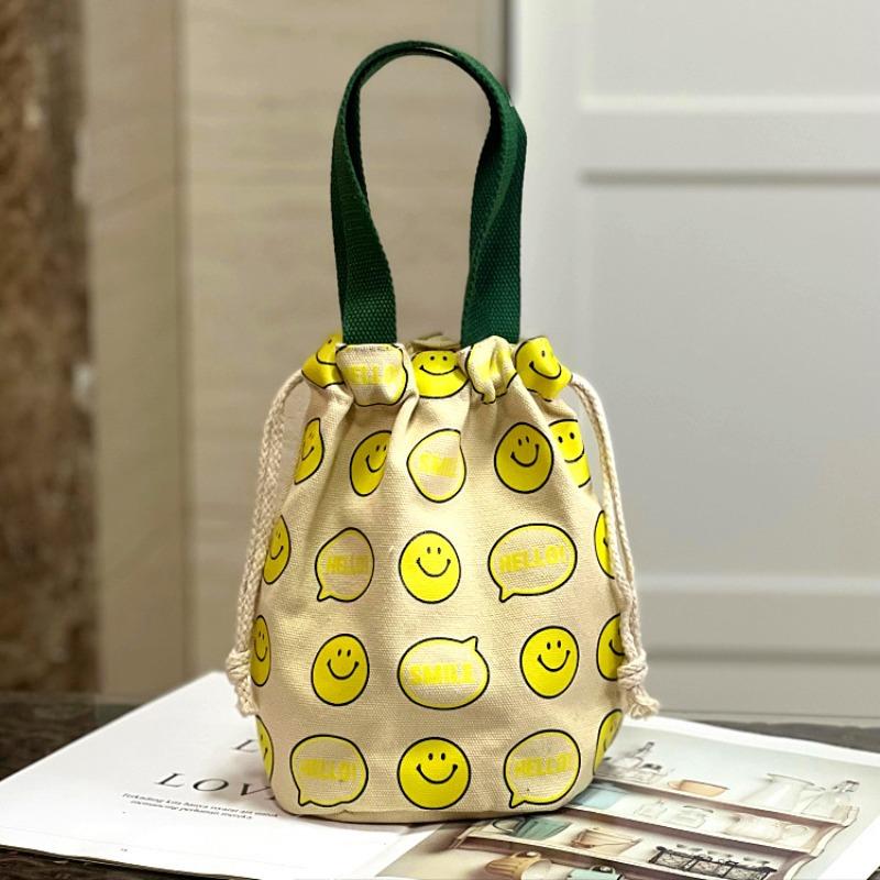 New Canvas Bundle Portable Tote Bag Thermos Cup Braised Cup Protective Bag Thermal Insulation Bucket Bag Handheld Mom Bag