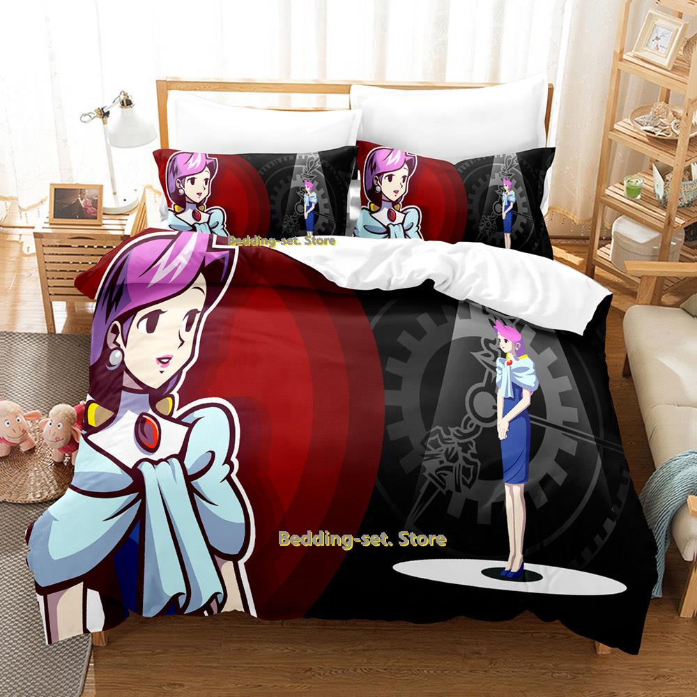 Game Ghost Trick Bedding Set Single Twin Full Queen King Size Bed Set Adult Kid Bedroom Duvetcover Sets Personality Anime Bed