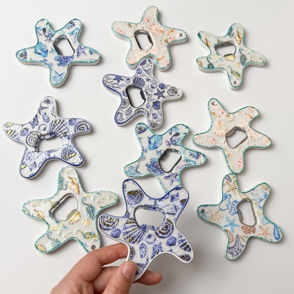 Gold Stamping Five-pointed Star Bottle Opener Beach Theme Ocean Style Decoration  Home Decor