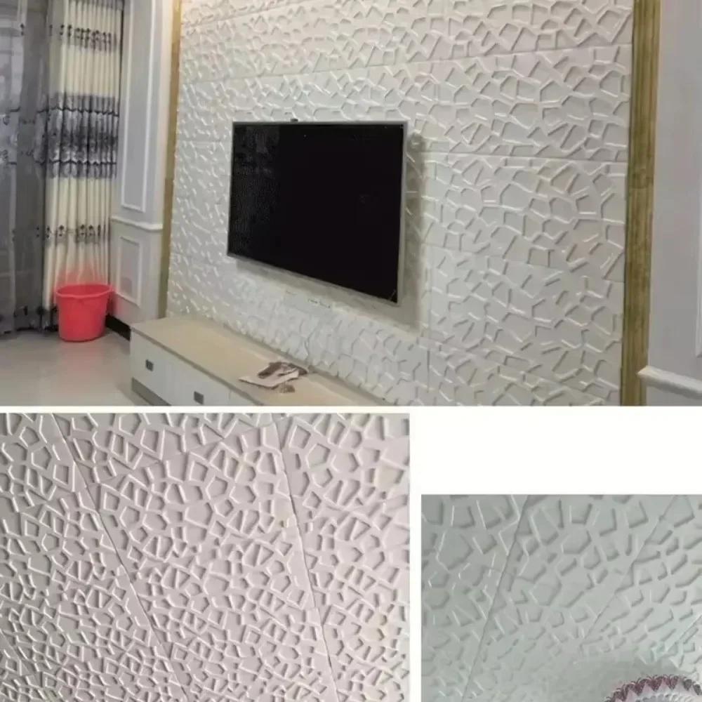 35*35cm 3D Foam Ceiling Waterproof Anti-collision Wall Stickers Peel and Stick Self-adhesive Background Wallpaper Bed Room Decor