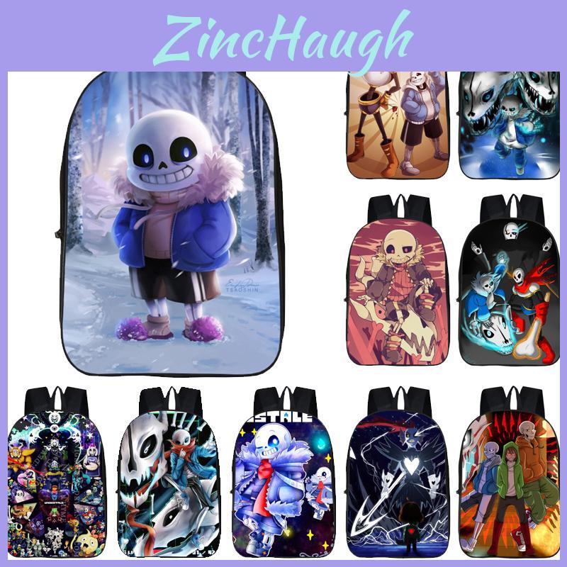 Stylish Black Undertale Sans School Bookbag Featuring Smooth Zipper And Easy-to-clean Material