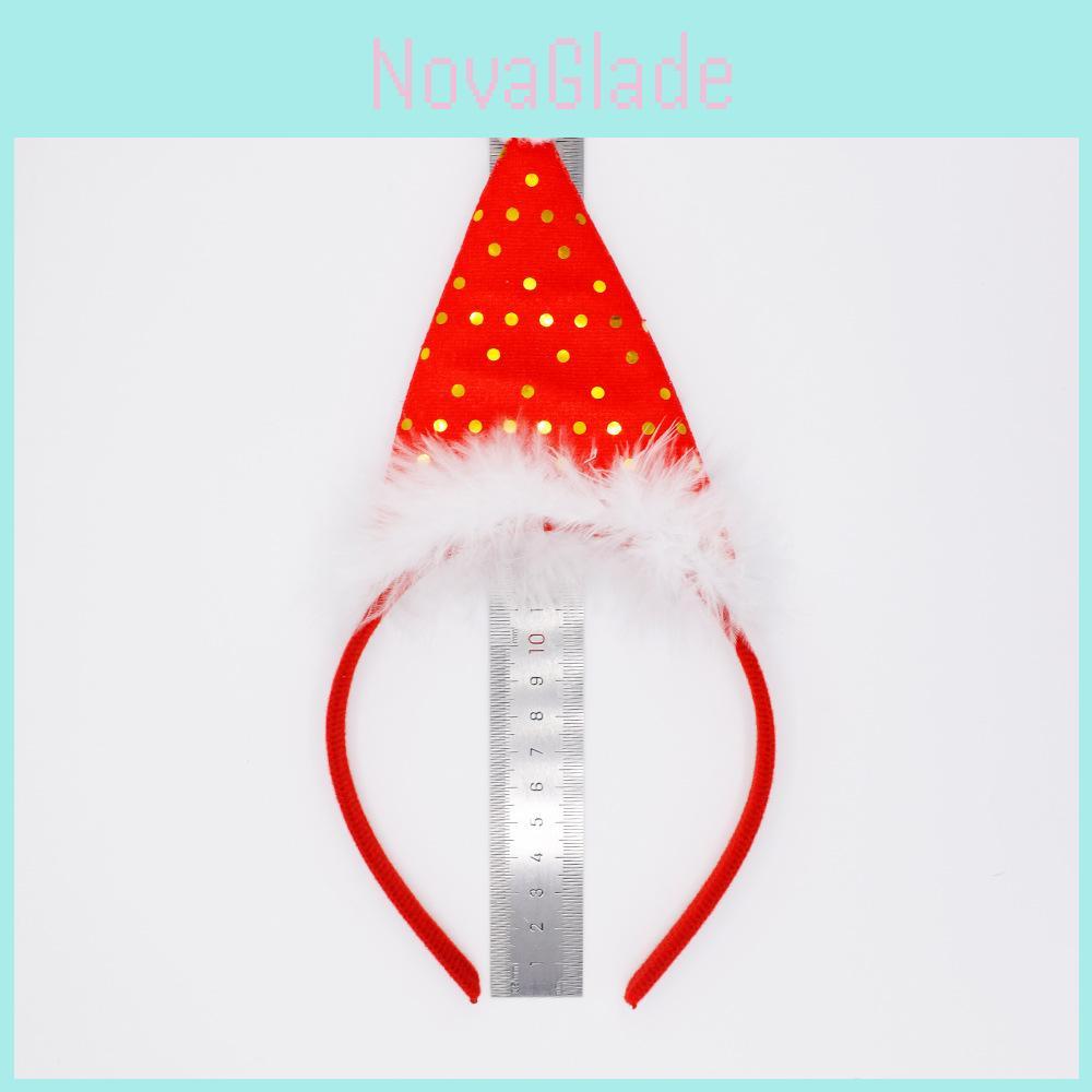 Cross-border Christmas Headband Accessory Cute Red Santa Hat Handcrafted With Christmas Bells
