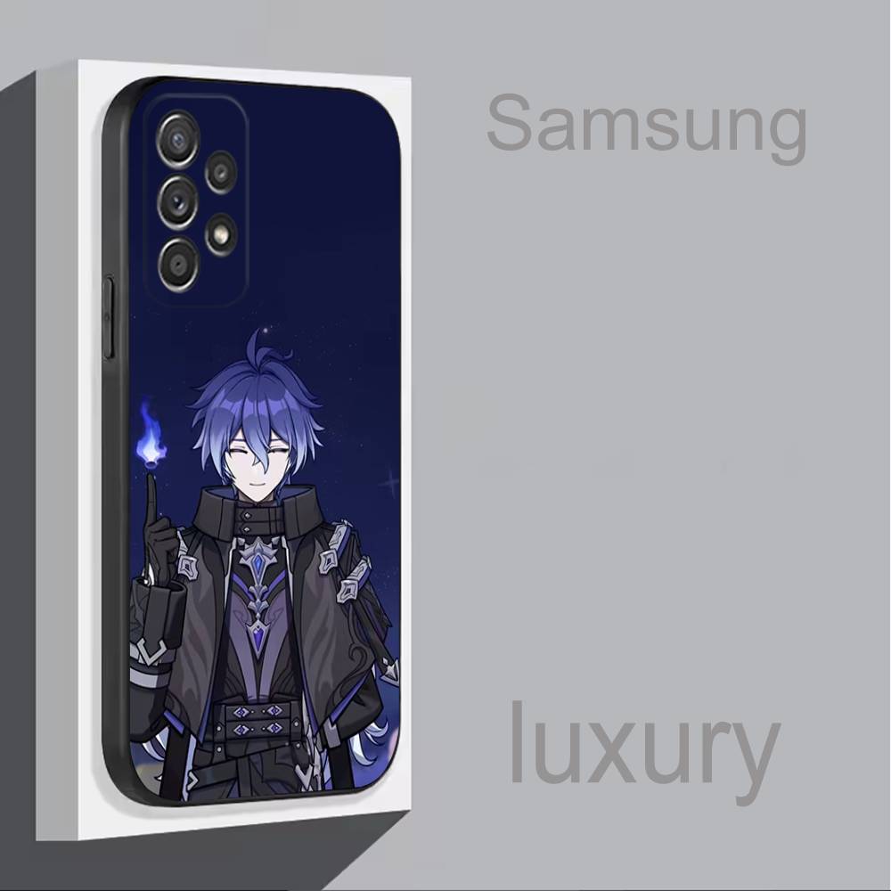 G-Genshin Impact F-Flins For Samsung S 25,24,23,22,30,21,10,9,Ultra,Plus,Lite,FE,4,5G Phone Case Black Soft Case
