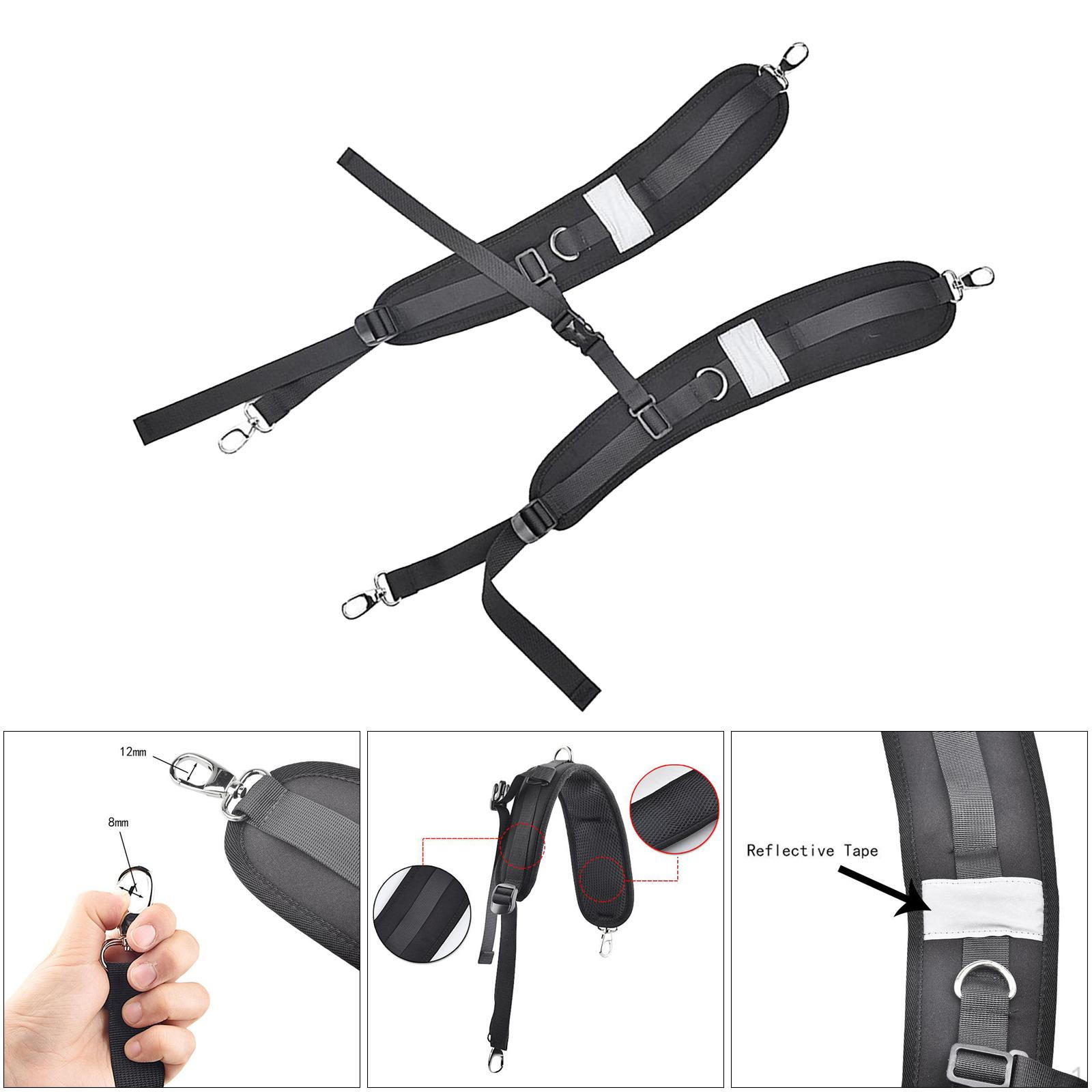 

Backpack Shoulder Straps Adjustable Replacement Strap with Clips And Hooks Reflective Strip
