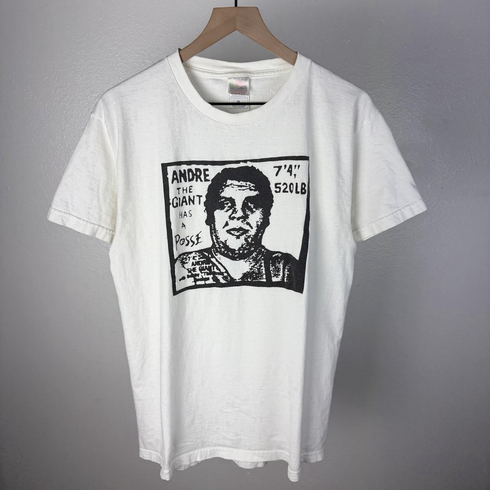 Vintage 90s Shepard Fairey Andre The Giant Has A Posse ICONIC T Shirt Size Large Unisex T-Shirt L