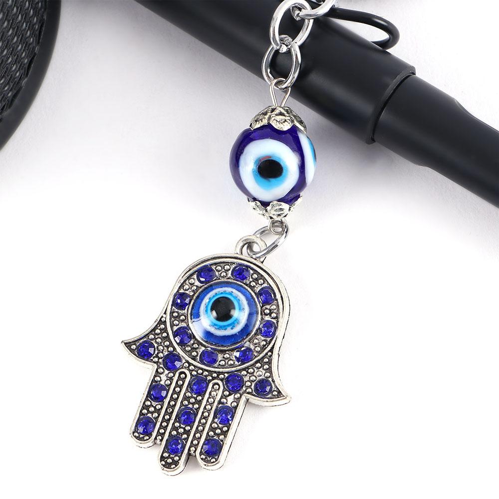 Jewelry Amulet Good Luck Car Keyrings Blue Protection Charm Evil Eye Fatima Hand Hamsa Keychain