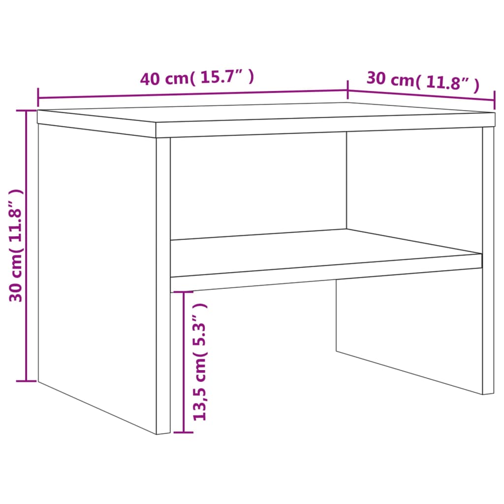 Nightstands 2 pcs Smoked Oak 40 x 30 x 30 cm Engineered Wood