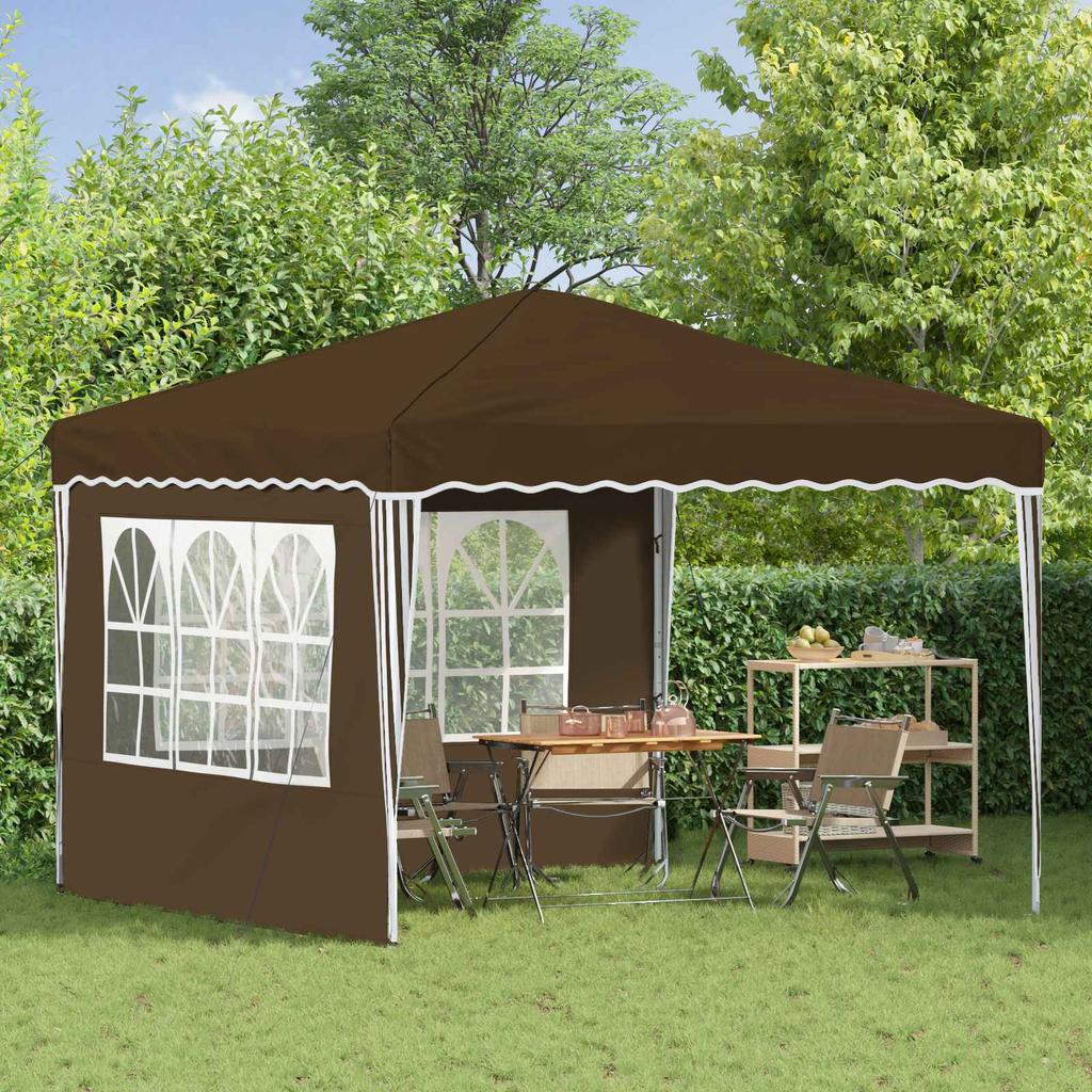 Pop Up Party Tent 288 X 288 X 245 Cm Taupe Oxford Fabric