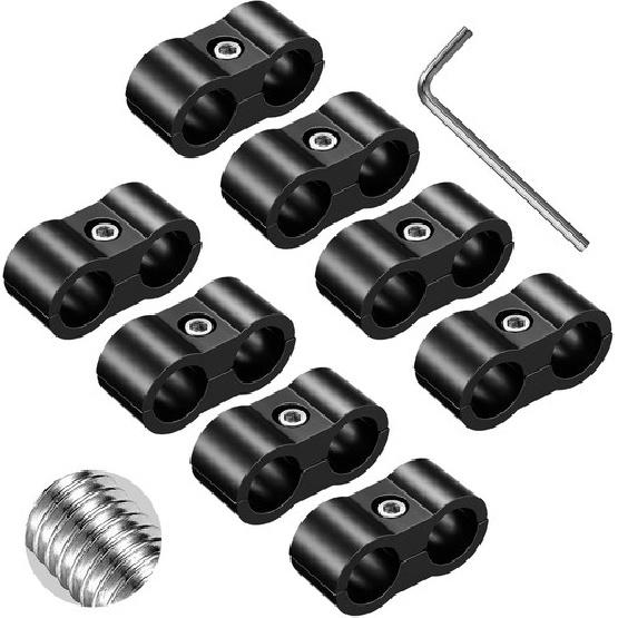 8pcs Braided Hose Separator Clamp Mounting Clamps Fitting Adapter Great 4AN