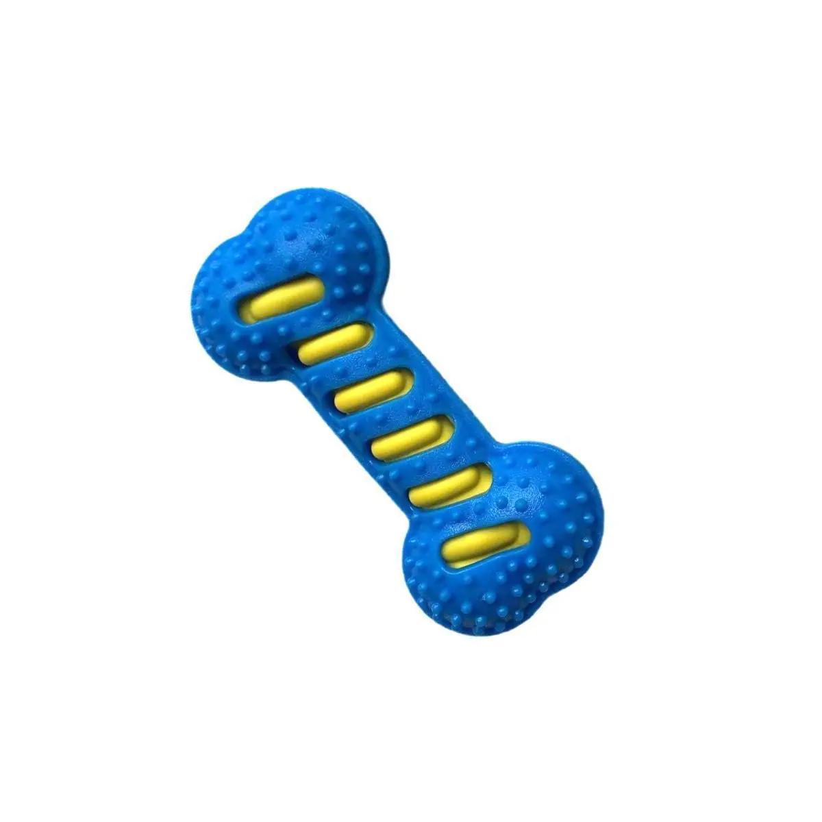 

Squeaky Dog Chew Toys for Aggressive Chewers Interactive Puppy Teething Toys Long Lasting Bite Resistant Bones Dental Teeth XS синий