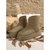 Women's Chunky-Soled Short Snow Boots 2025 Fall/Winter New Arrival Two-Way Wear Thickened Fleece Lining Warm Slip-On Women's Cotton Boots