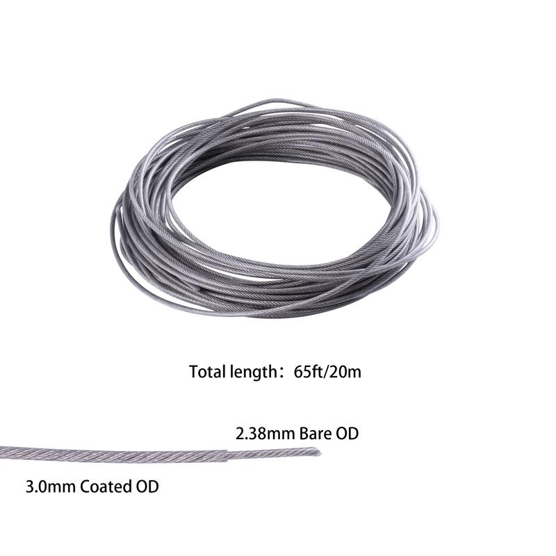 Wire Rope 1 pcs D3mmxL60m D3mmxL20m D2mmxL30m Stainless Steel Cable Wire Kit