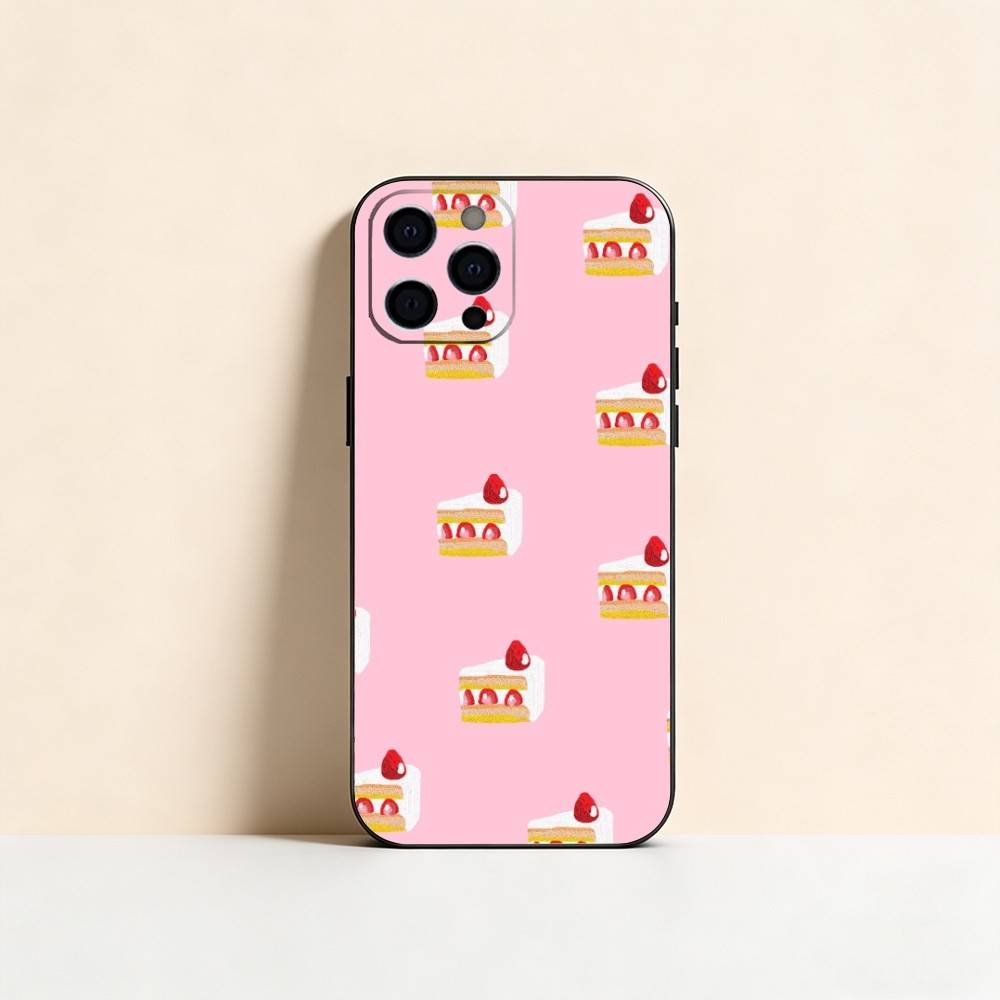 INS Cream Strawberry Cake Cartoon Cute Phone Case Silicone Soft For IPhone 17 16 15 14 13 12 11 X XR Plus Pro Max Plus