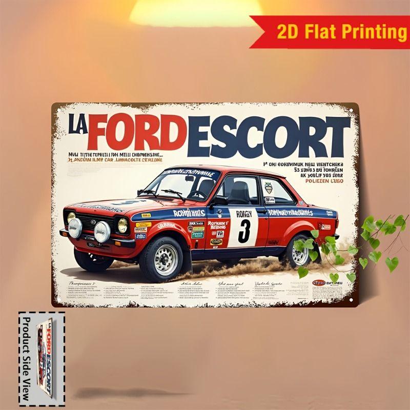 Racing Car Retro Style Metal Decorative Painting for Garage Room Decor