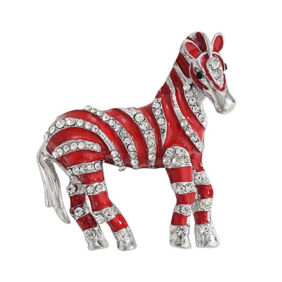 Brooch Pin Sparkling Rhinestones Inlaid Horse Design Brooch Retro Style Lapel Badge Fashion Accessories