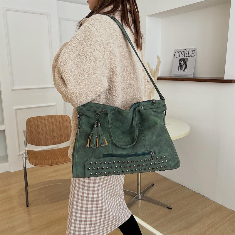 Simple casual messenger bag 2025 autumn new bag women's retro trend tote bag fashion shoulder bag
