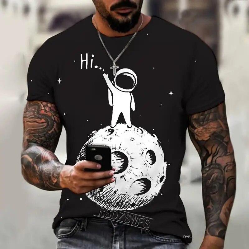 Tricou pentru bărbați Imprimare 3D Cămașă pentru bărbați Design exclusiv Space Universe Astronaut Loose Oversized Personality 6XL