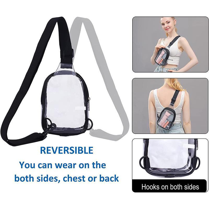 Clear PVC Messenger Bag for Men - Transparent Mobile Phone and Wallet Carrier, Ideal for Walking and Shopping