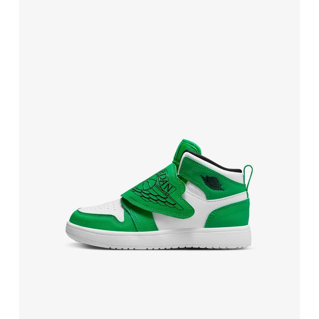 Jordan Air  1 Lucky Green BP Anti-Slip Shock Absorption High-Top Basketball Shoes Kids sneakers White BQ7197-301