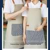 Custom Logo Waterproof Canvas Apron for Catering, Restaurants, and Milk Tea Shops