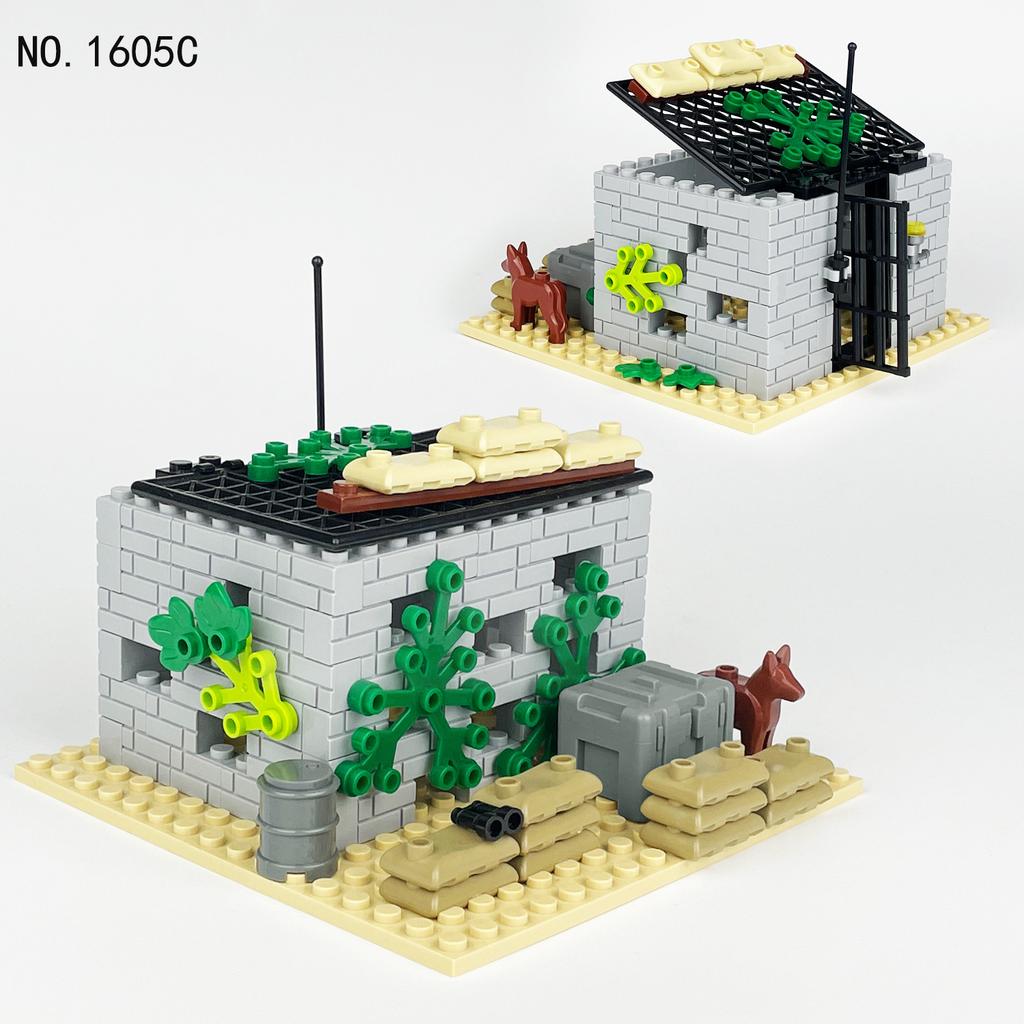 Defense Bunker 1605C Small Particle Military Building Children'S Assembled Building Block Toy Accessories