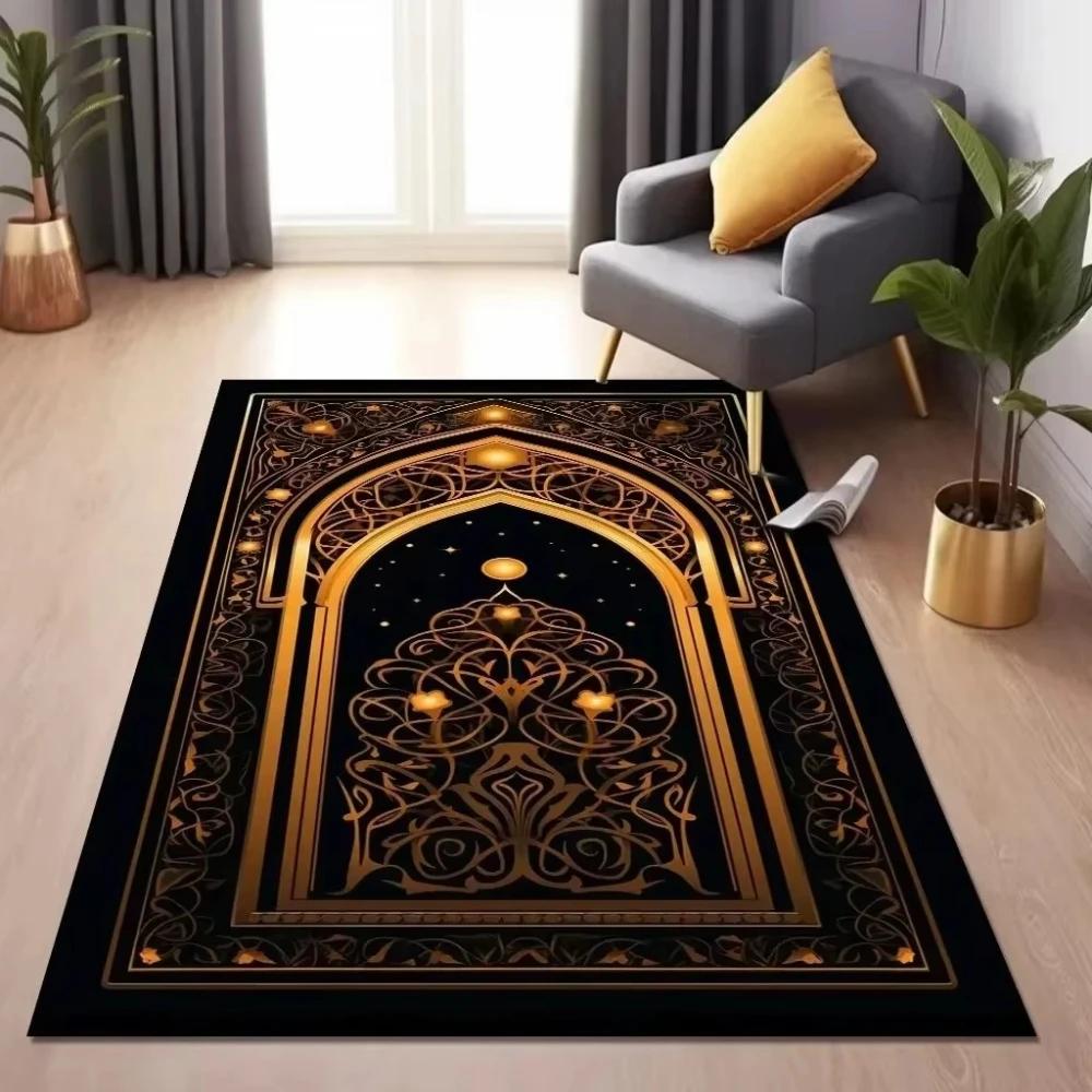 Luxuriöser Gebetsteppich für Wohnzimmer und Schlafzimmer Weicher Rutschfester Boden Teppich Bequemer Islamischer Gebetsteppich mit Elegantem Design