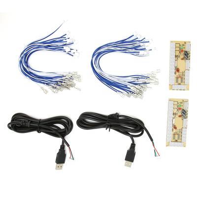 2 Spieler Arcade Encoder Keine Latenz DIY Arcade Encoder mit USB-Kabeln und Tastenkabeln für MAME