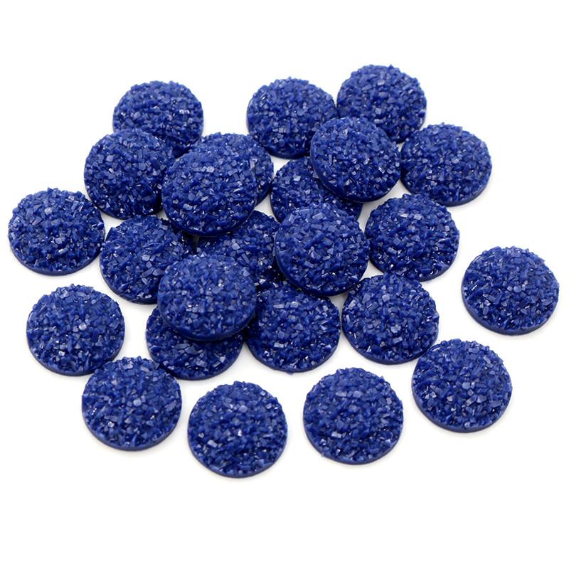 Natural Ore Druzy 8mm 10mm 12mm 40pcs Multi-Color Flat Back Resin Cabochons Dome For Bracelet Earrings DIY Jewelry Findings