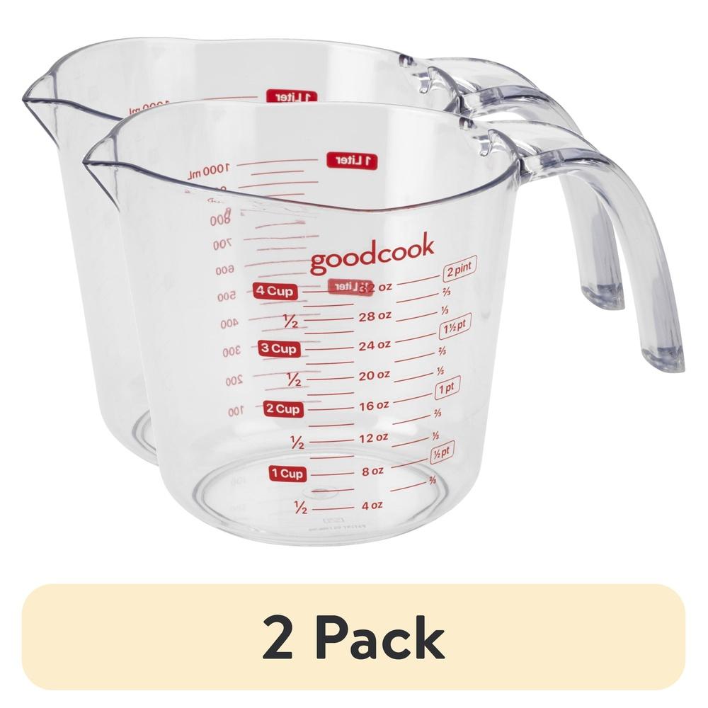 

Набор из 2 пластиковых мерных стаканов без BPA, вместимостью 4 чашки, с носиком для удобного наливания и мерными отметками. Кухонный для приготовления пищи и выпечки. United States