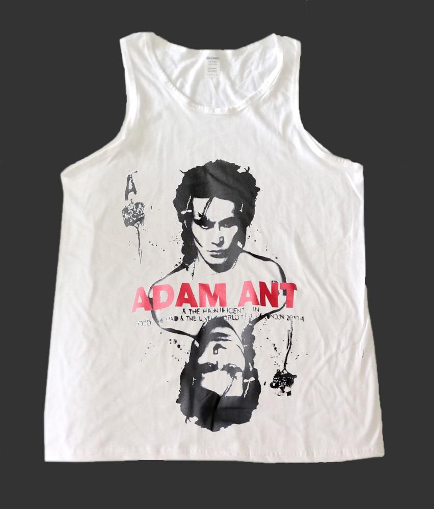 Adam Ant New Wave Dance Punk Rock TSHIRT vest top unisex white S2XL Unisex T-Shirt L