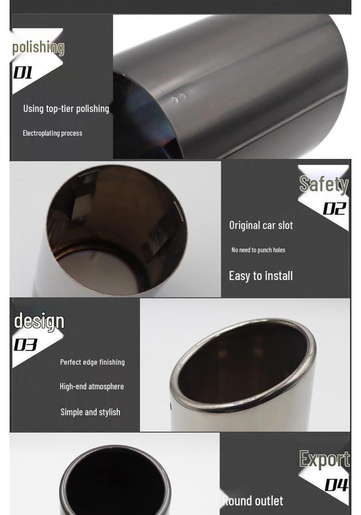 Compatible Tailpipe for Jaguar F-Pace/XE, Land Rover Discovery Sport/Evoque Muffler Exhaust
