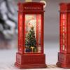 Telefonzelle Telefonzelle Dekoration mit Weihnachtsbaumschmuck Weihnachtsmann Weihnachts-Telefonzelle Batteriebetrieben
