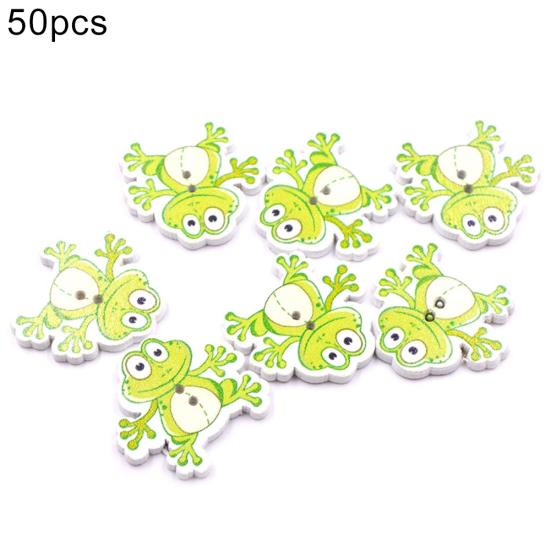 

50 шт. Форма лягушки 2 отверстия деревянные пуговицы DIY одежда для шитья скрапбукинг декор